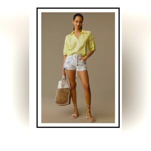 BNWT By Anthropologie Puff-Sleeve Lace Blouse